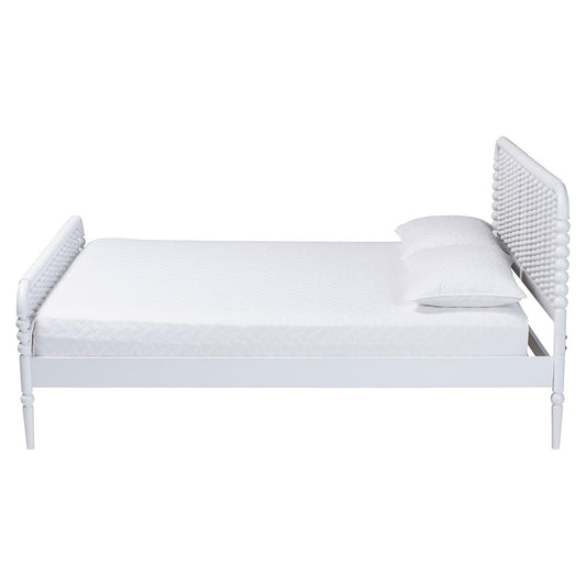 Baxton Studio - Lucera Queen Size Bed in White - MG0110-4-White-Queen view 2