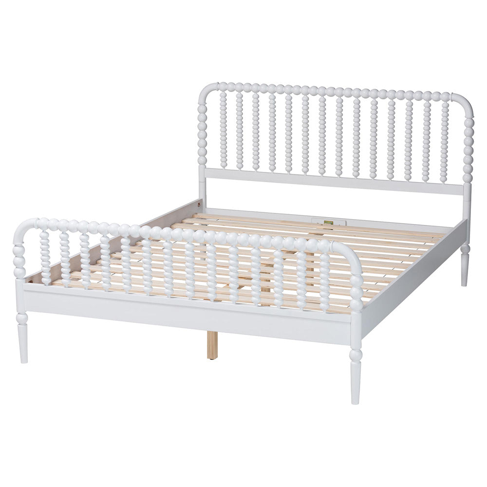 Baxton Studio - Lucera Queen Size Bed in White - MG0110-4-White-Queen view 3