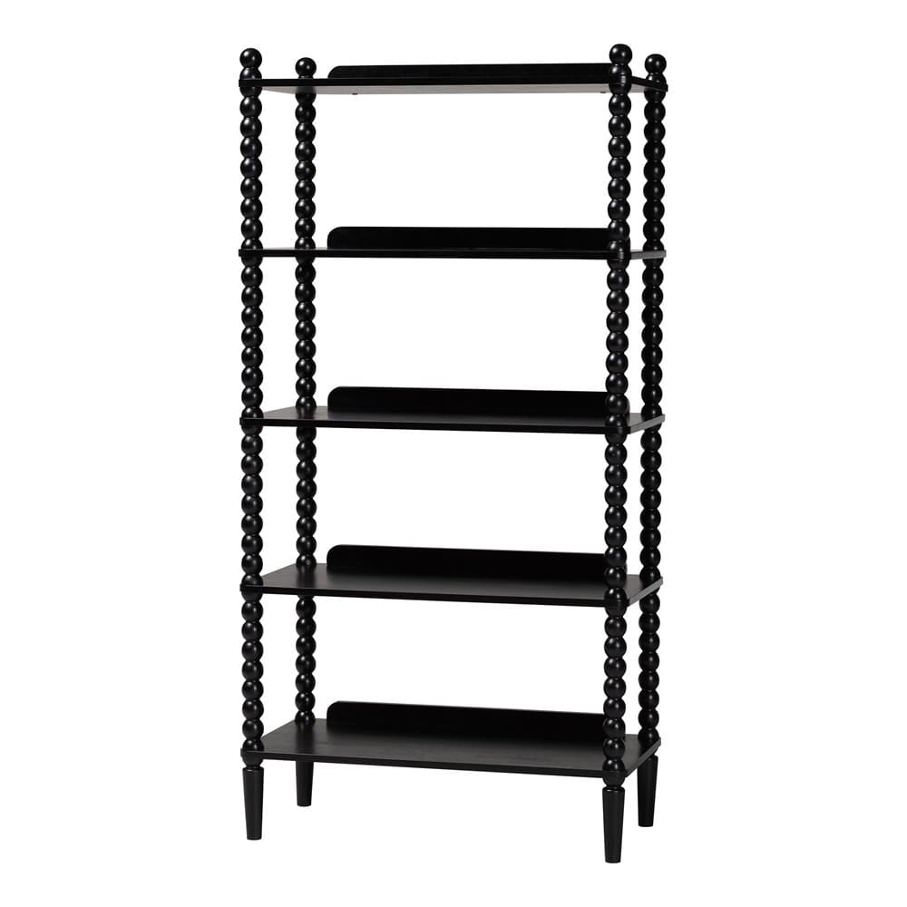 Baxton Studio - Lucera Shelving Unit in Black - MG9011-Black-Display Shelf view 1