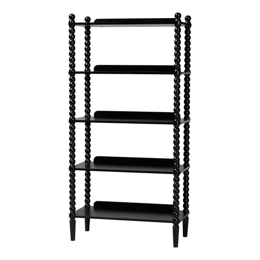 Baxton Studio - Lucera Shelving Unit in Black - MG9011-Black-Display Shelf view 1