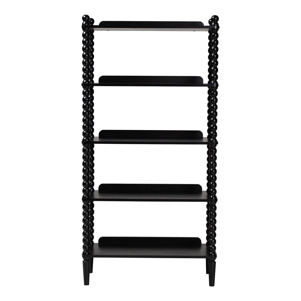 Baxton Studio - Lucera Shelving Unit in Black - MG9011-Black-Display Shelf view 2