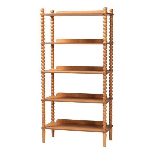 Baxton Studio - Lucera Shelving Unit in Oak Brown - MG9011-NT Oak-Display Shelf view 1
