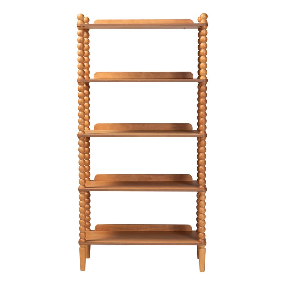 Baxton Studio - Lucera Shelving Unit in Oak Brown - MG9011-NT Oak-Display Shelf view 2