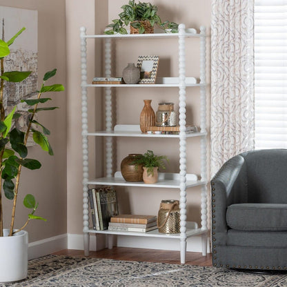 Baxton Studio - Lucera Shelving Unit in White - MG9011-White-Display Shelf view 8