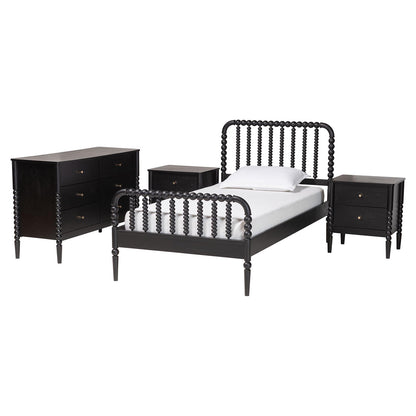 Baxton Studio - Lucera Twin Bedroom Set in Black - MG0110-4-Black-Twin 4PC Bedroom Set view 1