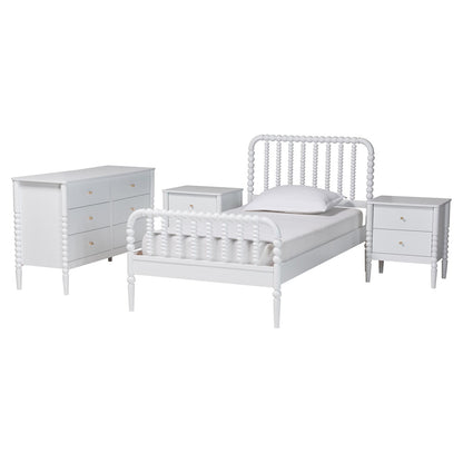 Baxton Studio - Lucera Twin Bedroom Set in White - MG0110-4-White-Twin 4PC Bedroom Set view 1