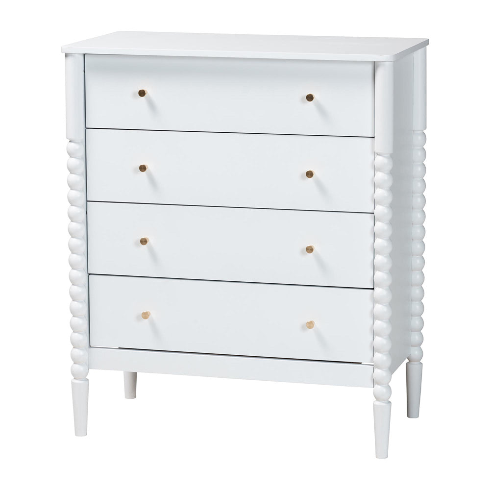 Baxton Studio - Lucera Twin Bedroom Set in White - MG0110-4-White-Twin 5PC Bedroom Set view 5