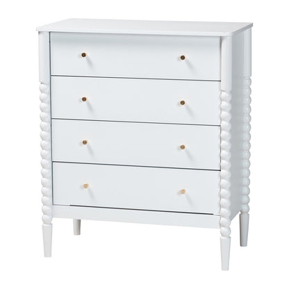 Baxton Studio - Lucera Twin Bedroom Set in White - MG0110-4-White-Twin 5PC Bedroom Set view 5