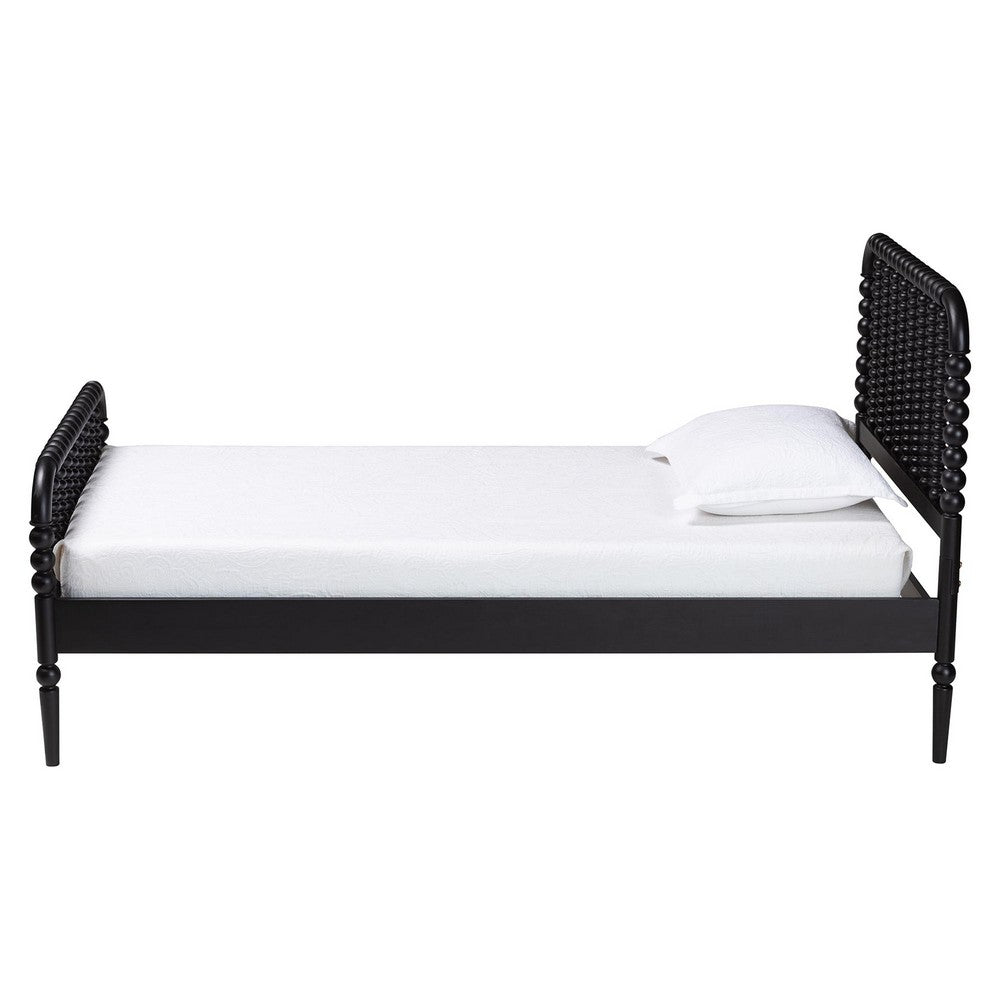 Baxton Studio - Lucera Twin Size Bed in Black - MG0110-4-Black-Twin view 2