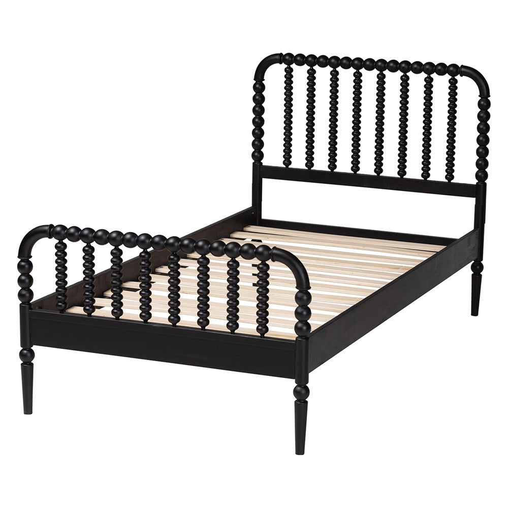 Baxton Studio - Lucera Twin Size Bed in Black - MG0110-4-Black-Twin view 3