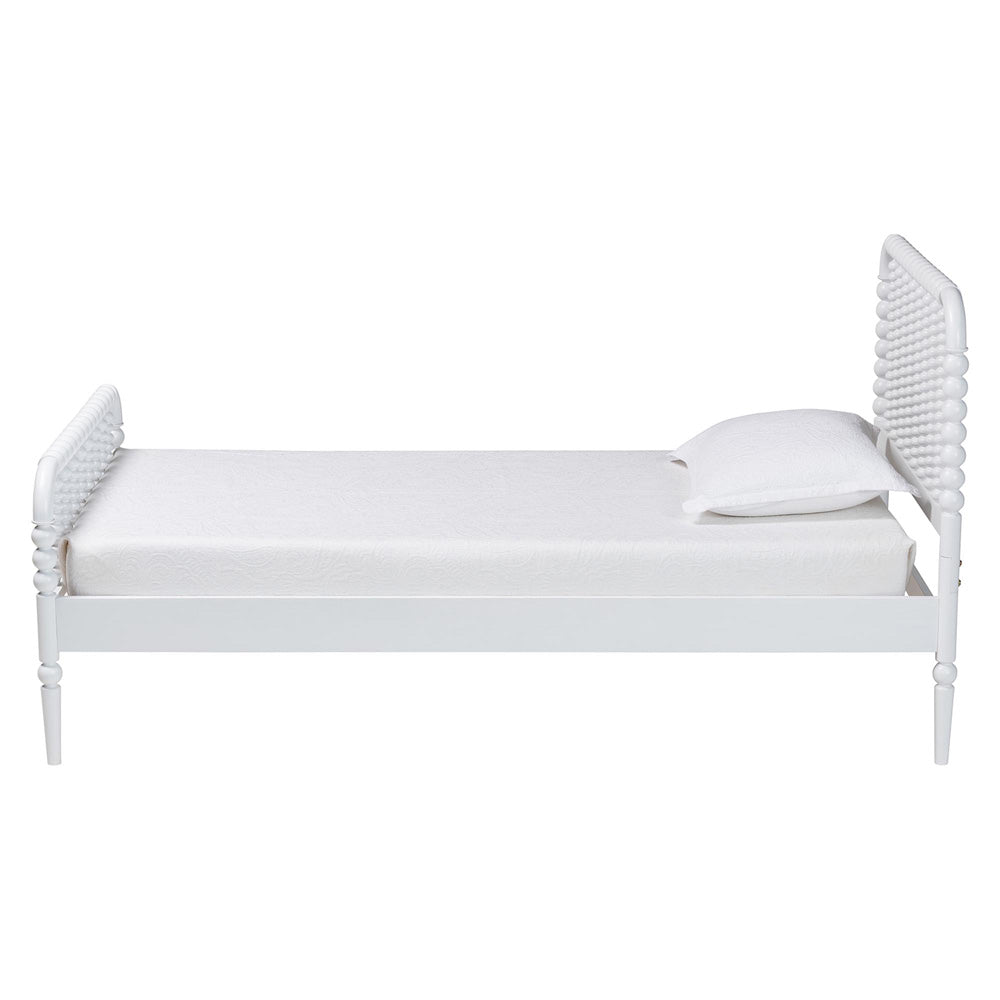 Baxton Studio - Lucera Twin Size Bed in White - MG0110-4-White-Twin view 2