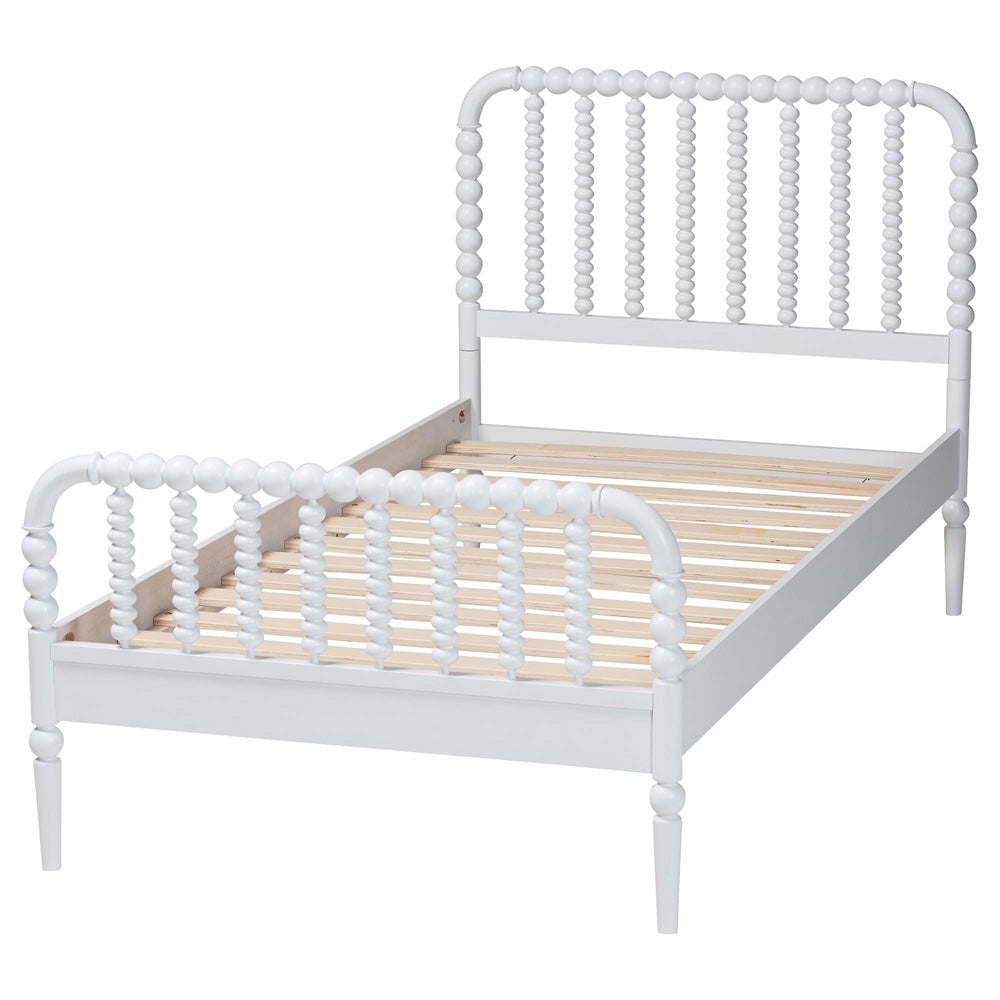 Baxton Studio - Lucera Twin Size Bed in White - MG0110-4-White-Twin view 3