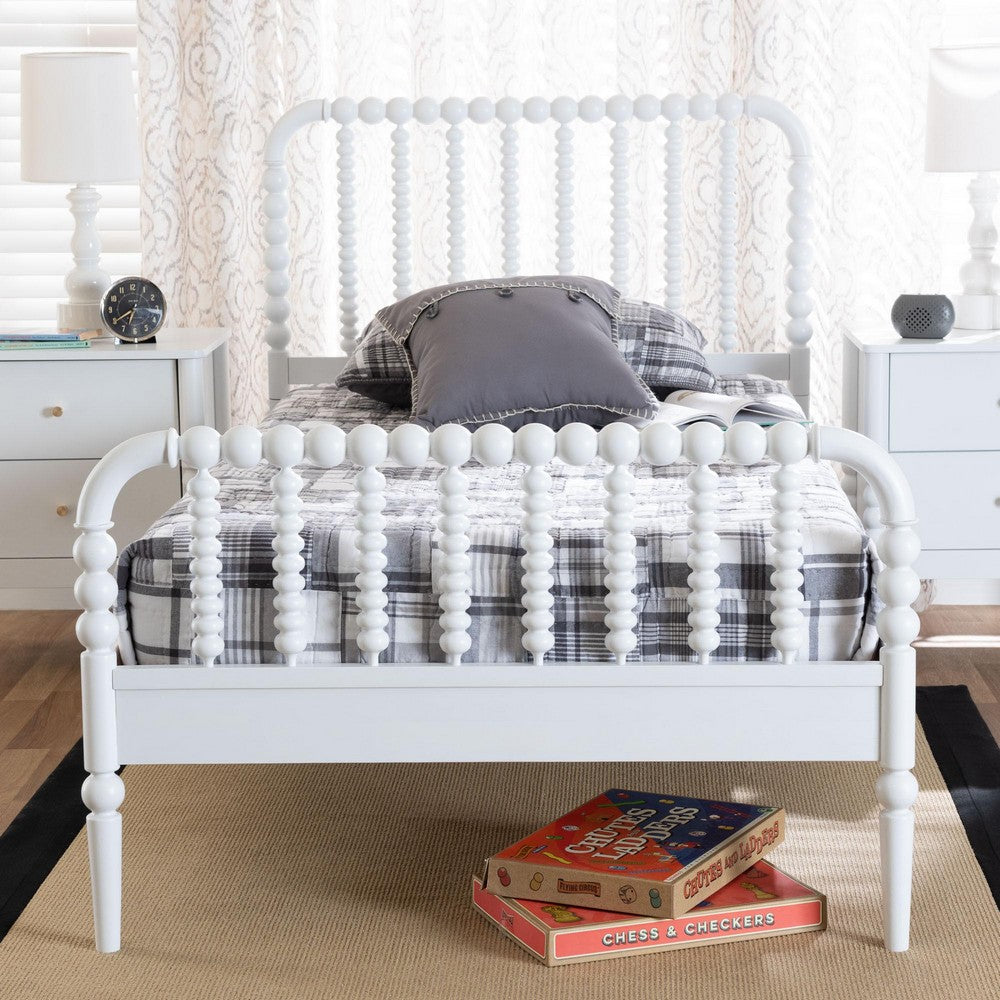 Baxton Studio - Lucera Twin Size Bed in White - MG0110-4-White-Twin view 7