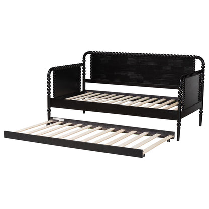 Baxton Studio - Lucera Twin Size Daybed with Trundle in Black - MG0110-4-Black-Daybed/T view 5