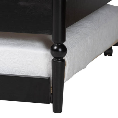 Baxton Studio - Lucera Twin Size Daybed with Trundle in Black - MG0110-4-Black-Daybed/T view 7