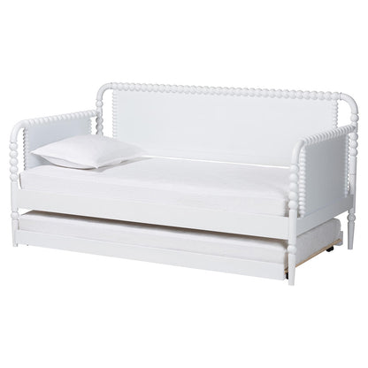 Baxton Studio - Lucera Twin Size Daybed with Trundle in White - MG0110-4-White-Daybed/T view 1