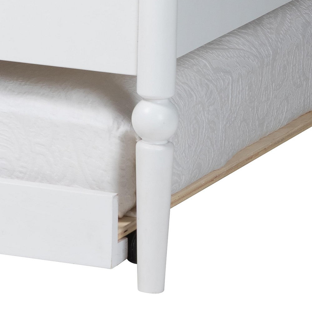 Baxton Studio - Lucera Twin Size Daybed with Trundle in White - MG0110-4-White-Daybed/T view 7