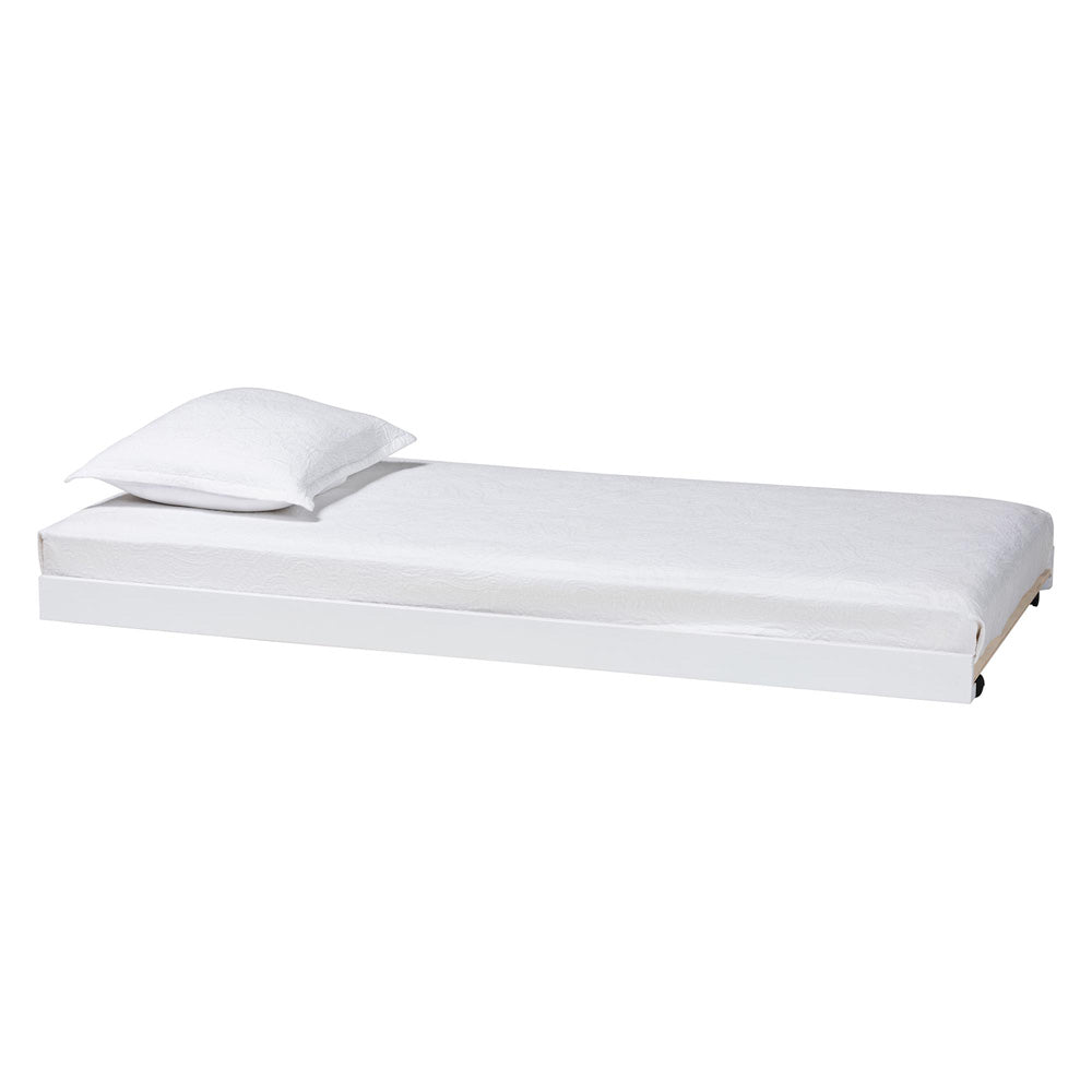 Baxton Studio - Lucera Twin Size Trundle in White - MG24-White-Trundle view 1