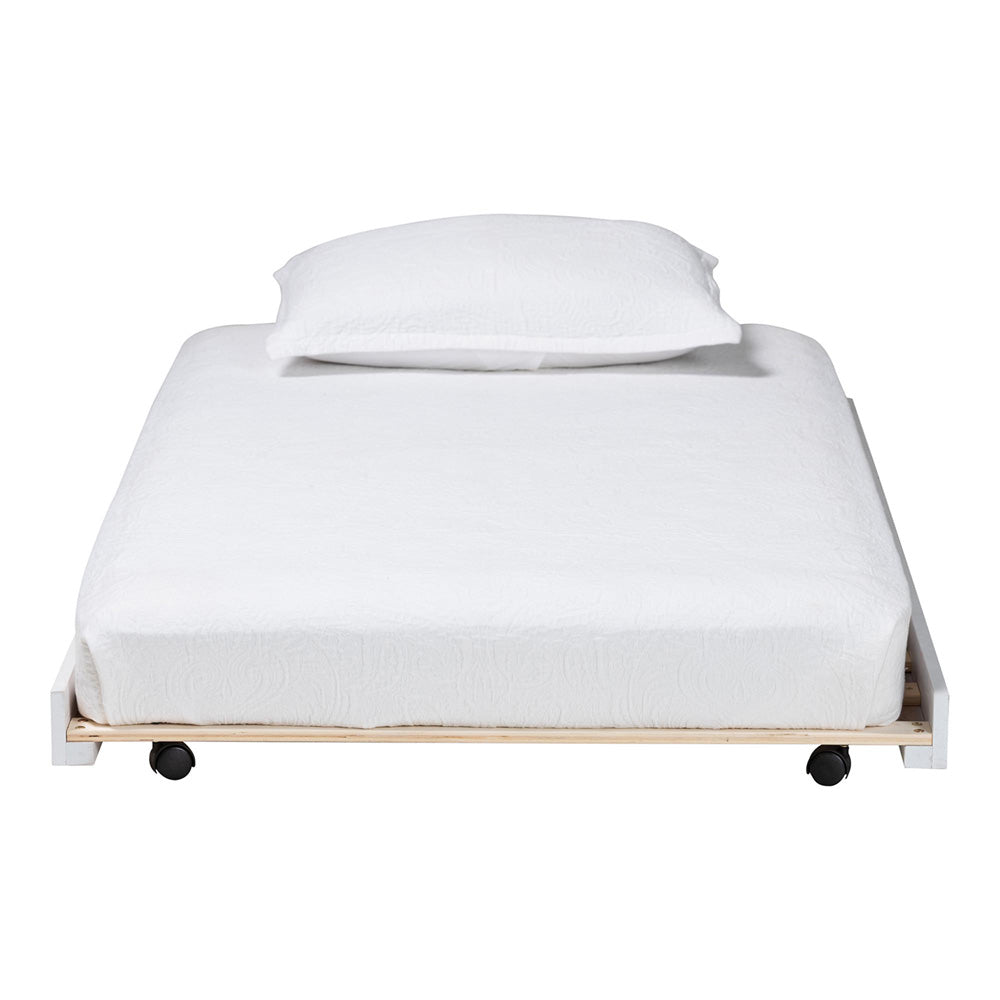 Baxton Studio - Lucera Twin Size Trundle in White - MG24-White-Trundle view 2