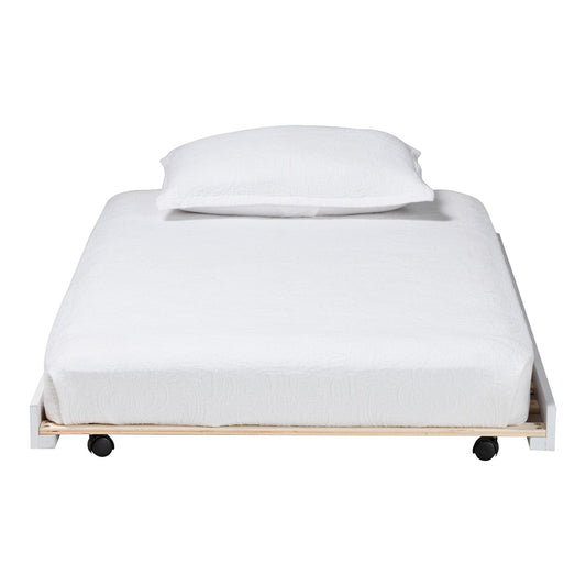 Baxton Studio - Lucera Twin Size Trundle in White - MG24-White-Trundle view 2