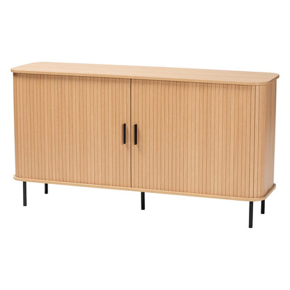 Baxton Studio - Lucia Sideboard in Light Oak/Black - LC23005-Tan-Sideboard view 1