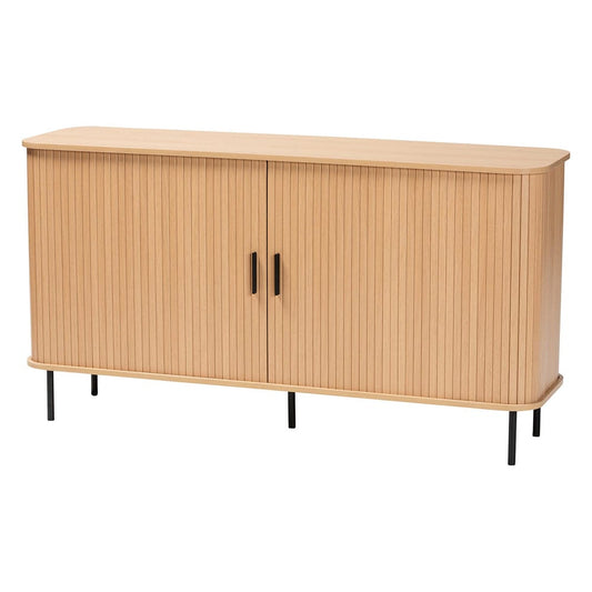 Baxton Studio - Lucia Sideboard in Light Oak/Black - LC23005-Tan-Sideboard view 1