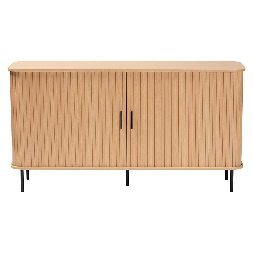 Baxton Studio - Lucia Sideboard in Light Oak/Black - LC23005-Tan-Sideboard view 3