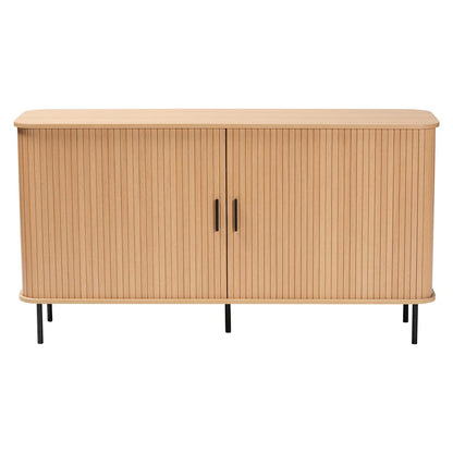 Baxton Studio - Lucia Sideboard in Light Oak/Black - LC23005-Tan-Sideboard view 3