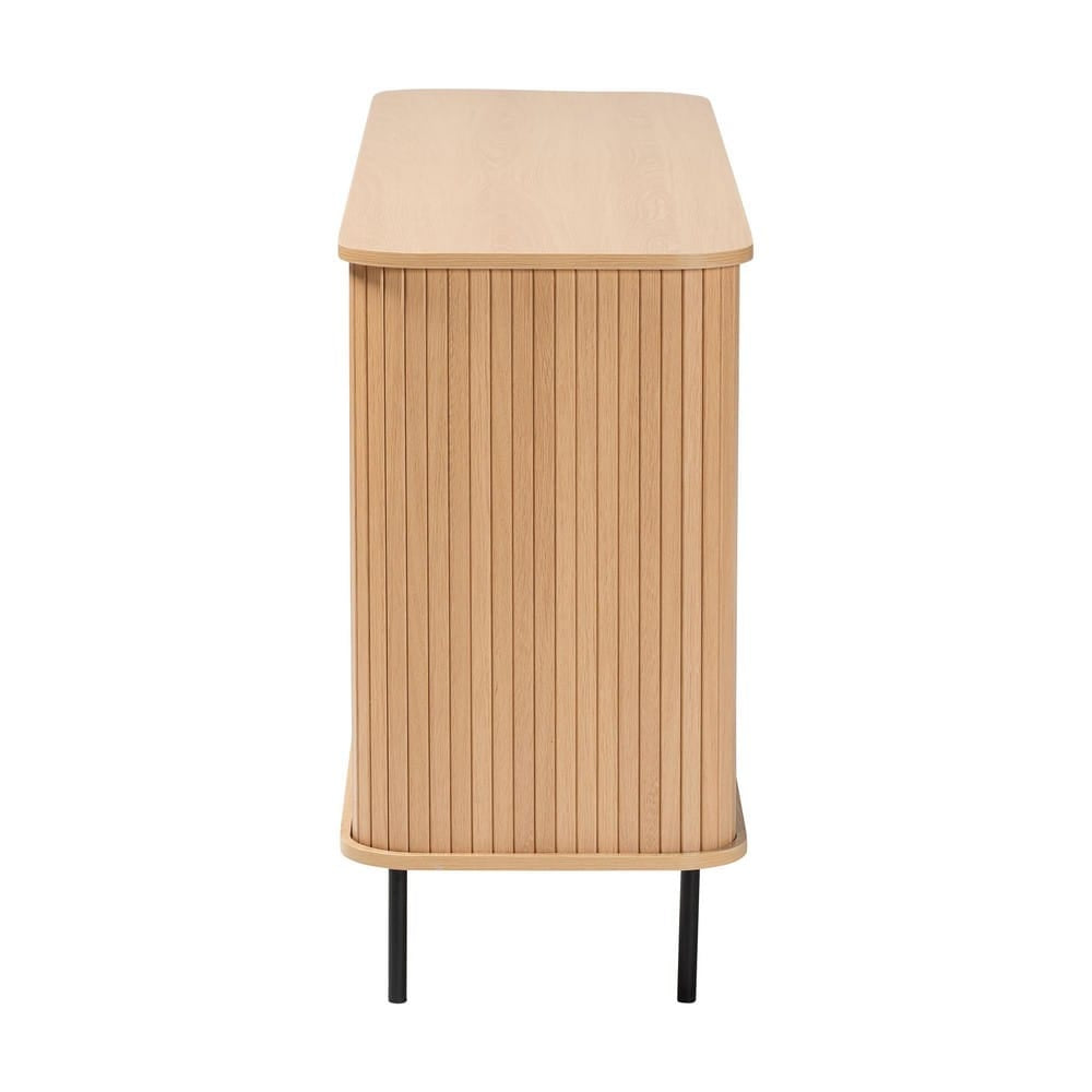 Baxton Studio - Lucia Sideboard in Light Oak/Black - LC23005-Tan-Sideboard view 4