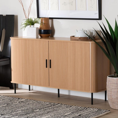 Baxton Studio - Lucia Sideboard in Light Oak/Black - LC23005-Tan-Sideboard view 8