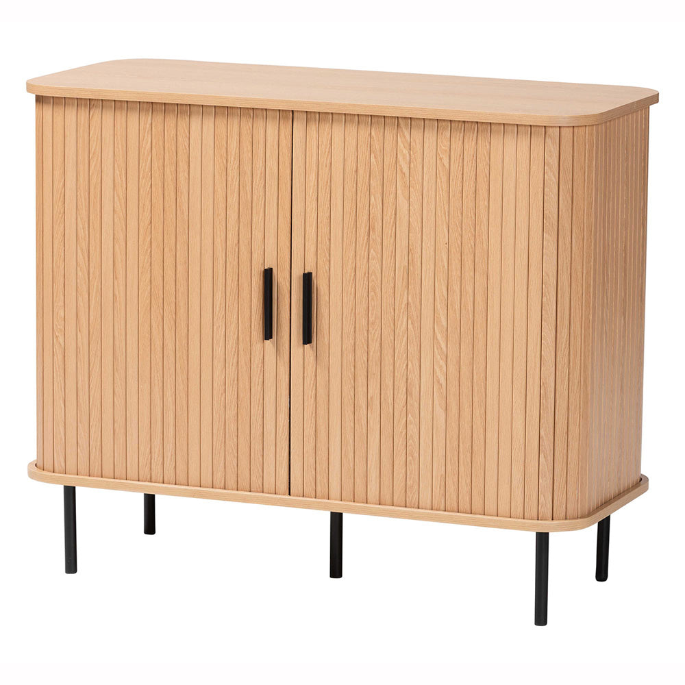 Baxton Studio - Lucia Sideboard in Light Oak/Black - LC23011A-Tan-Sideboad view 1