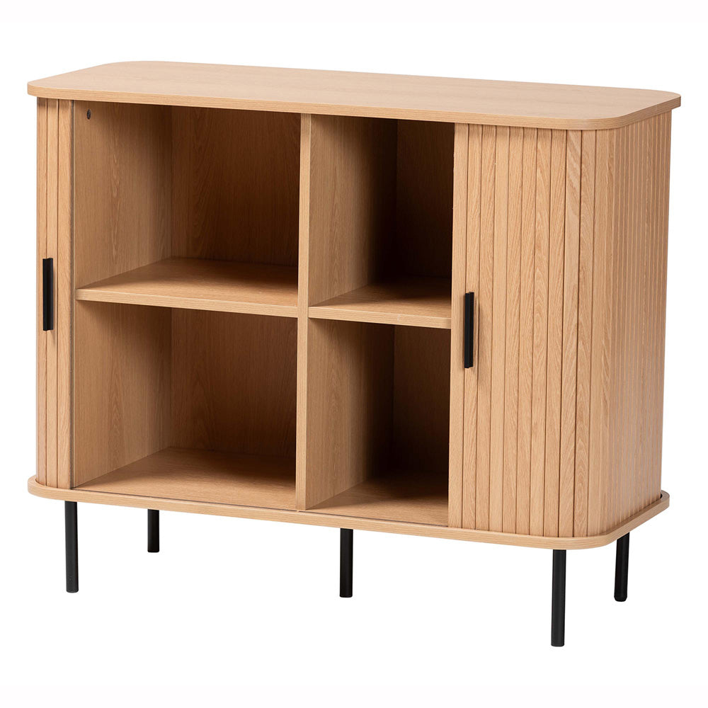 Baxton Studio - Lucia Sideboard in Light Oak/Black - LC23011A-Tan-Sideboad view 2