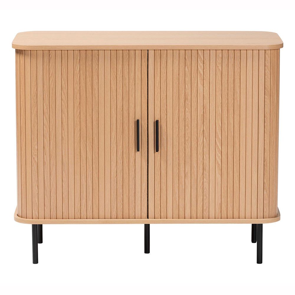 Baxton Studio - Lucia Sideboard in Light Oak/Black - LC23011A-Tan-Sideboad view 3