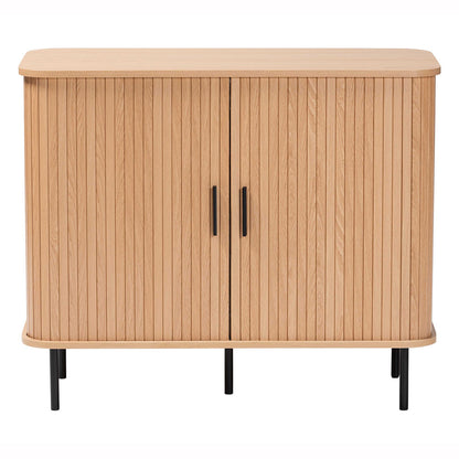 Baxton Studio - Lucia Sideboard in Light Oak/Black - LC23011A-Tan-Sideboad view 3