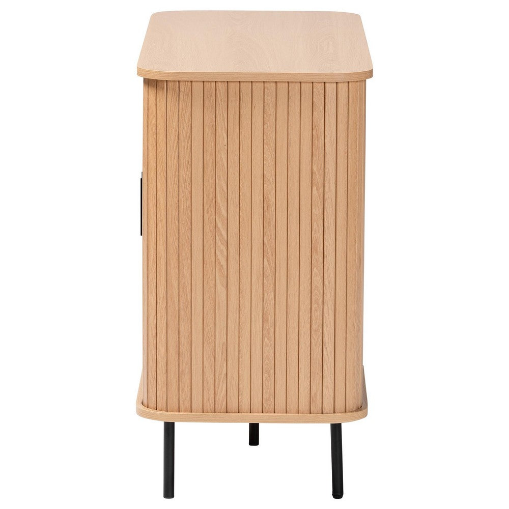 Baxton Studio - Lucia Sideboard in Light Oak/Black - LC23011A-Tan-Sideboad view 4