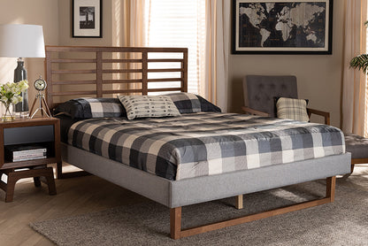 Baxton Studio - Luciana Full Size Bed - Luciana-Light Grey/Ash Walnut-Full view 5