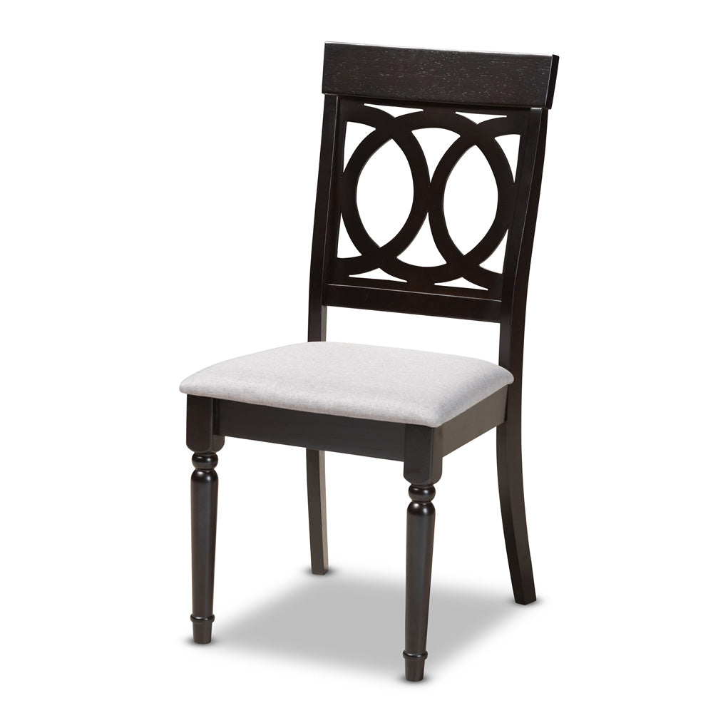 Baxton Studio - Lucie Dining Set in Gray/Espresso - RH333C-Grey/Dark Brown-5PC Dining Set view 2