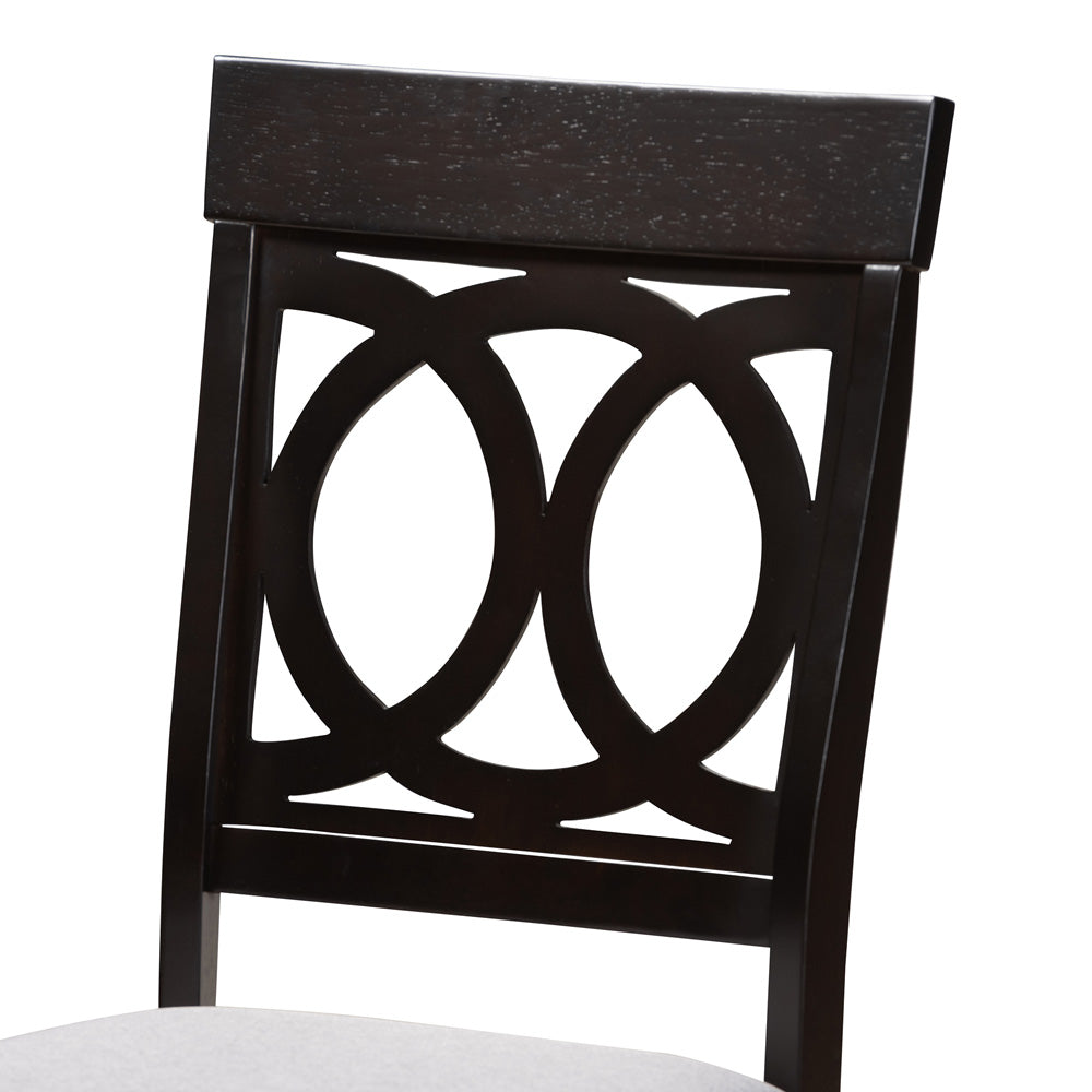 Baxton Studio - Lucie Dining Set in Gray/Espresso - RH333C-Grey/Dark Brown-5PC Dining Set view 4
