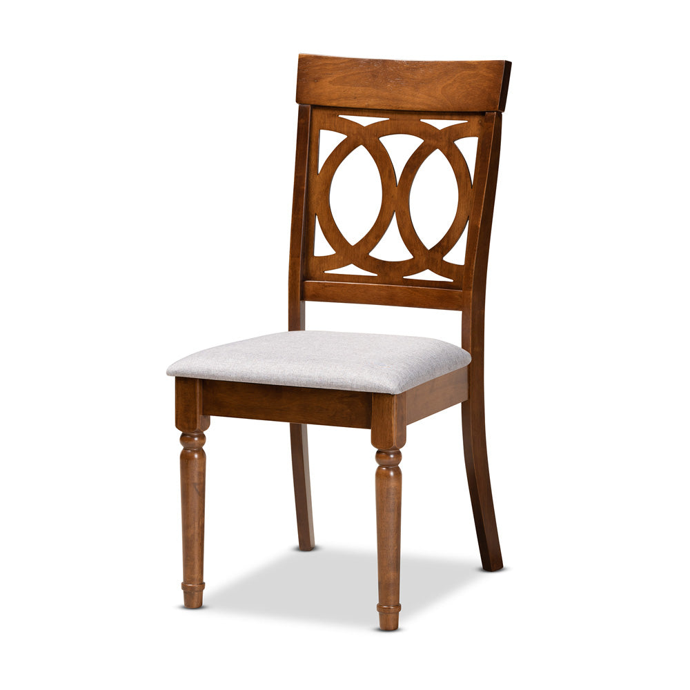 Baxton Studio - Lucie Dining Set in Grey/Walnut Brown - RH333C-Grey/Walnut-DC-7PC Dining Set view 2