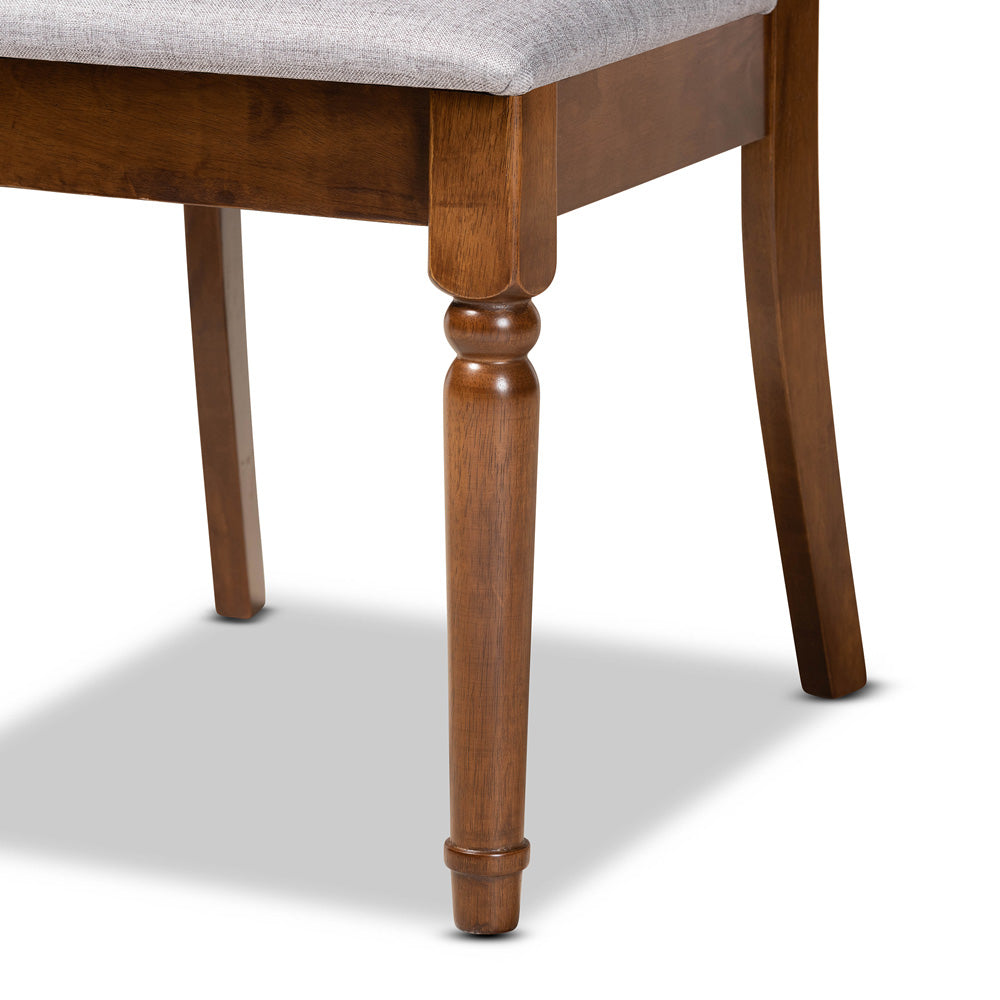 Baxton Studio - Lucie Dining Set in Grey/Walnut Brown - RH333C-Grey/Walnut-DC-7PC Dining Set view 6