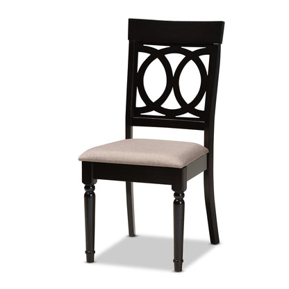 Baxton Studio - Lucie Dining Set in Sand/dark brown - RH333C-Sand/Dark Brown-7PC Dining Set view 2