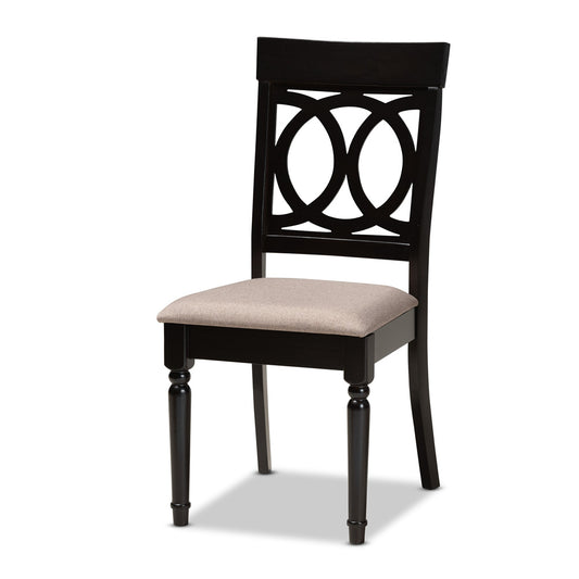 Baxton Studio - Lucie Dining Set in Sand/dark brown - RH333C-Sand/Dark Brown-7PC Dining Set view 2