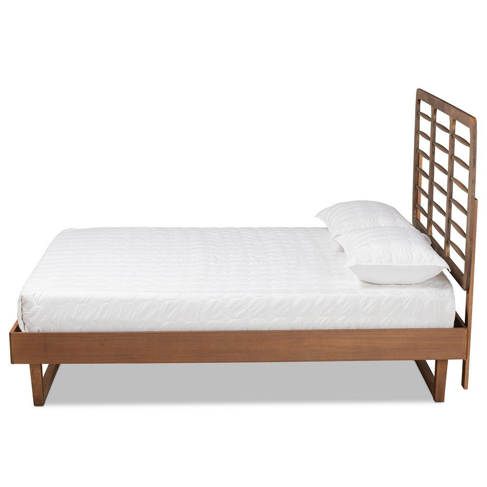 Baxton Studio - Lucie Full Size Bed in Walnut Brown - Lucie-Ash Walnut-Full view 2