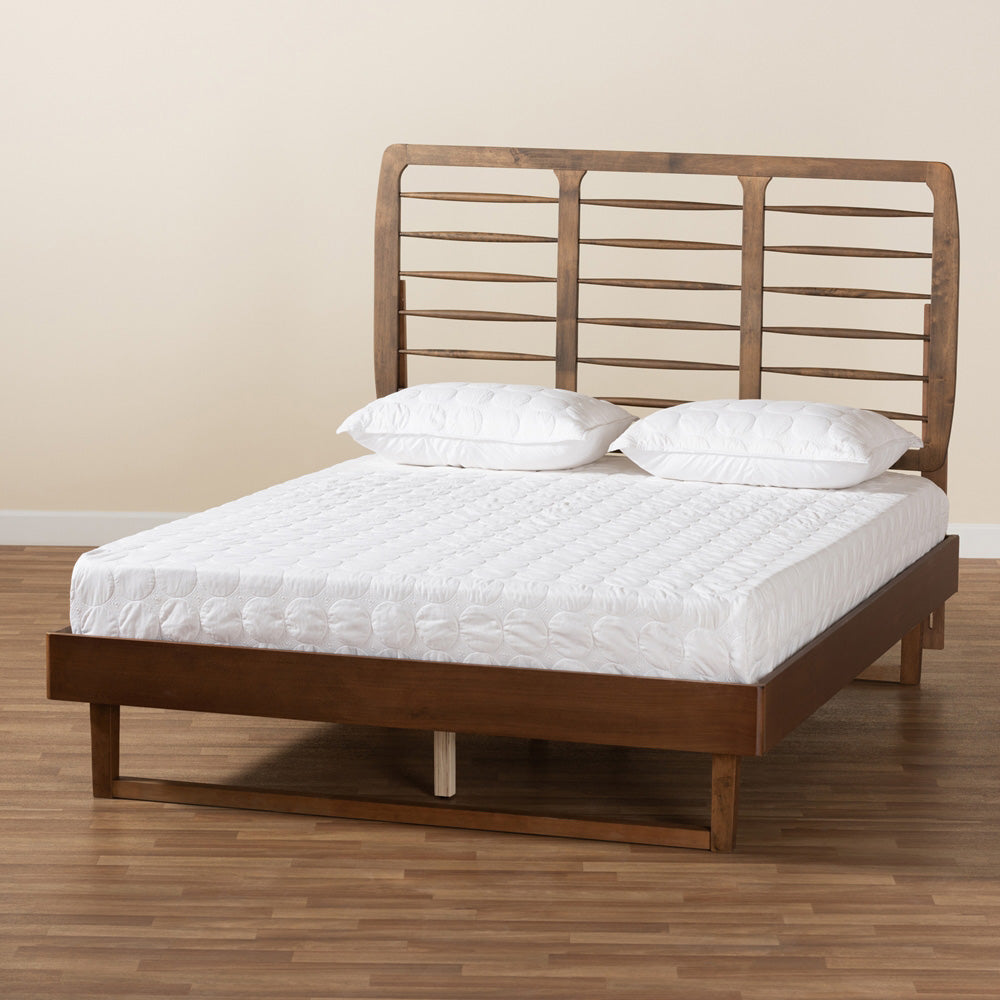 Baxton Studio - Lucie Full Size Bed in Walnut Brown - Lucie-Ash Walnut-Full view 6
