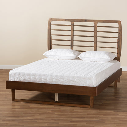 Baxton Studio - Lucie Full Size Bed in Walnut Brown - Lucie-Ash Walnut-Full view 6