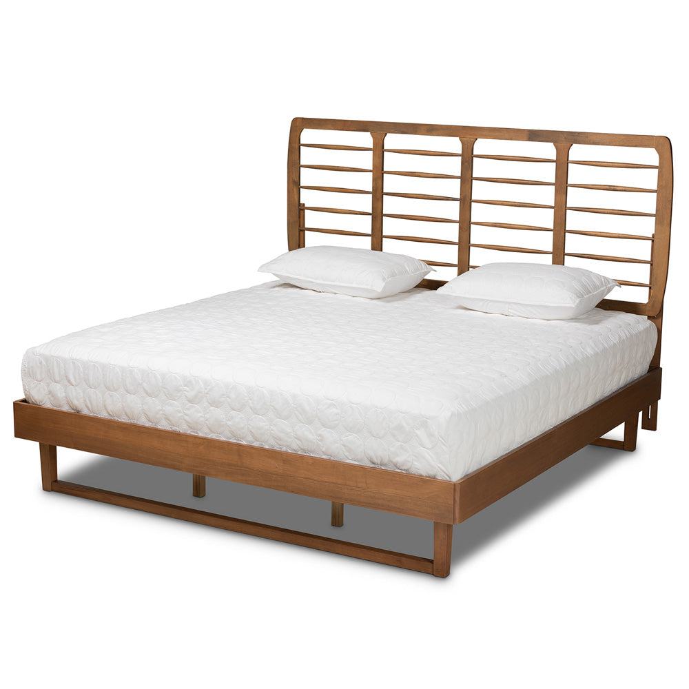 Baxton Studio - Lucie King Size Bed in Walnut Brown - Lucie-Ash Walnut-King view 1