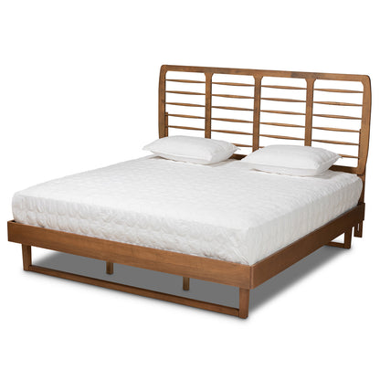 Baxton Studio - Lucie King Size Bed in Walnut Brown - Lucie-Ash Walnut-King view 1