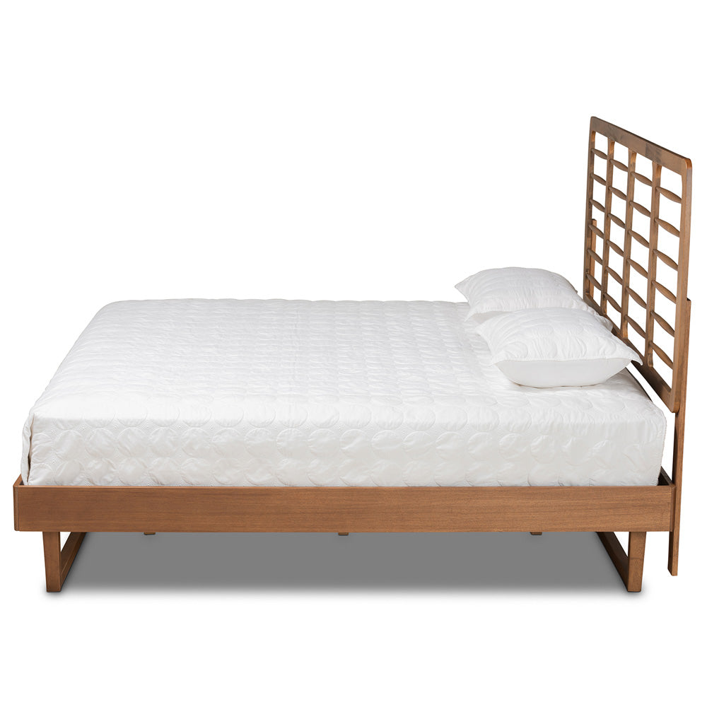 Baxton Studio - Lucie King Size Bed in Walnut Brown - Lucie-Ash Walnut-King view 2