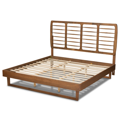 Baxton Studio - Lucie King Size Bed in Walnut Brown - Lucie-Ash Walnut-King view 3