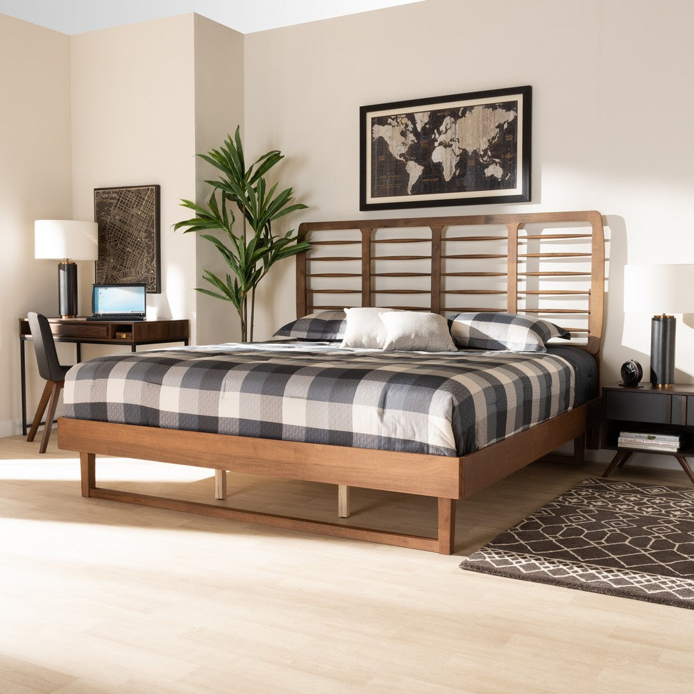 Baxton Studio - Lucie King Size Bed in Walnut Brown - Lucie-Ash Walnut-King view 6
